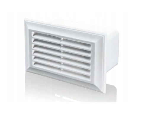 Kratka Wentylacyjna Z Kołnierzem Prostokątnym 110X55 mm, Biała