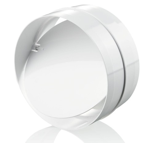 Łącznik Kanałów Okrągłych Fi 150 mm Z Zaworem Zwrotnym, Biały