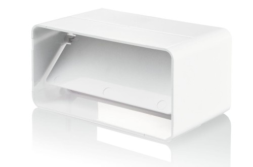KP55-22 ŁĄCZNIK KANAŁÓW PŁASKICH 110X55 MM Z ZAWOREM ZWROTNYM, BIAŁY