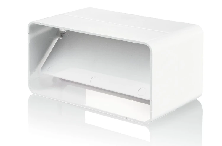 KP55-22 ŁĄCZNIK KANAŁÓW PŁASKICH 110X55 MM Z ZAWOREM ZWROTNYM, BIAŁY