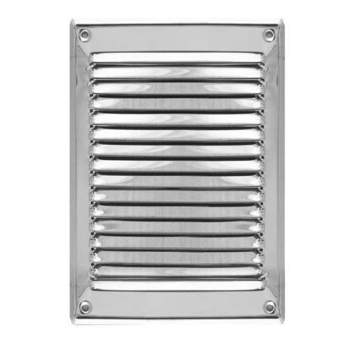 Osłona Wentylacyjna Metalowa 177X249 mm Z Siatką, Chrom