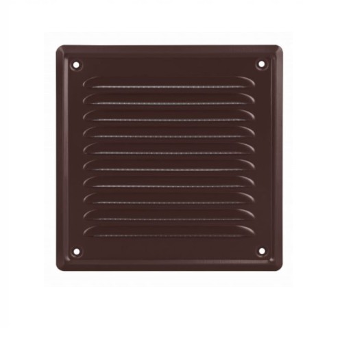 Osłona Wentylacyjna Ze Stali 150X150 mm Z Siatką, Brązowa