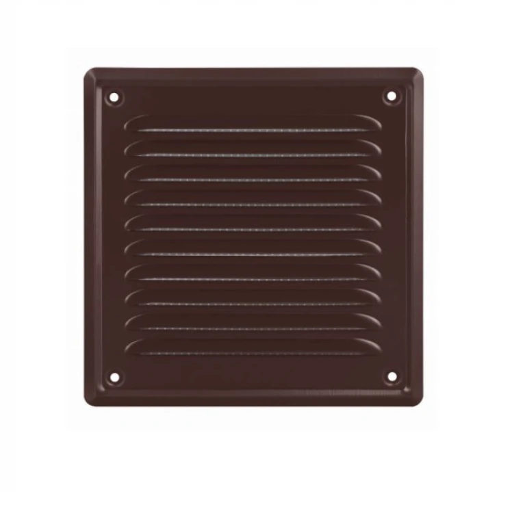 s6.371wm150BR OSŁONA WENTYLACYJNA ZE STALI 150X150 MM Z SIATKĄ, BRĄZOWA