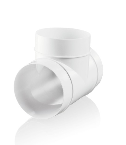 Trójnik Okrągły Fi 125 mm, Biały