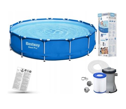S5.84643 BASEN ZE STELAŻEM 396X86 CM 8680L BESTWAY STEELPRO