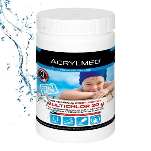 Tabletki Do Dezynfekcji Chlorowej Multichlor 0,4 Kg 20 G X 20 sztuk Acrylmed