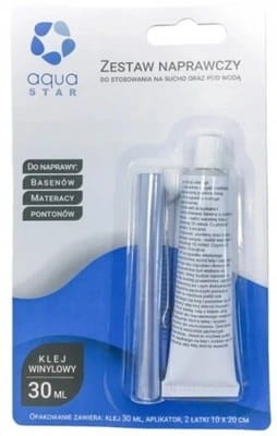 Zestaw Naprawczy Do Basenów: 2 Łatki + Klej Winylowy Do Basenów, Materacy I Zabawek Dmychanych Aqua Star