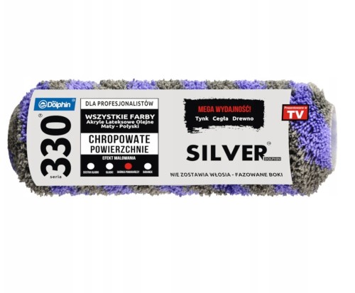 8257505 WAŁEK MALARSKI SILVER 25CM WŁOS 20MM SERIA 330 SR25W20 BLUE DOLPHIN