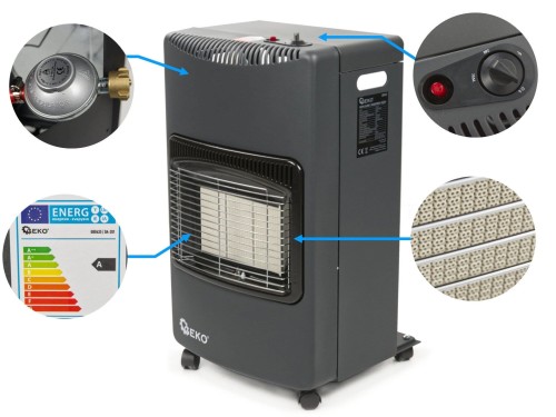 G80435 PIEC GAZOWY 4,2KW REDUKTOR + WĄŻ GEKO G80435