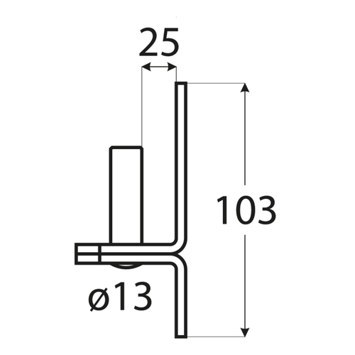 83042 DMX C 13/25 UCHWYT C 25X103X4,0 (DUPLEX) DOMAX