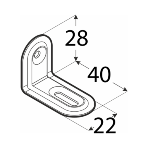10-9790R DMX FKS 2 KĄTOWNIK 40X28X22X1,0 (CYNK GALW.) DOMAX