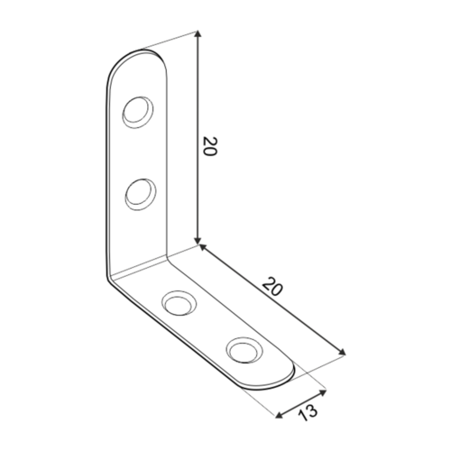 10-9795 DMX FKW 20 KĄTOWNIK 20X20X13X2,0 WOREK 4 SZT. (CYNK GALW.) DOMAX