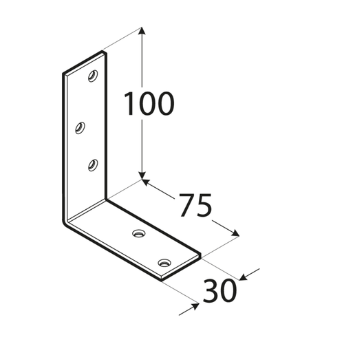 10-1020D DMX KB 1 KĄTOWNIK 100X75X30X3,0 (CYNK GALW.) DOMAX