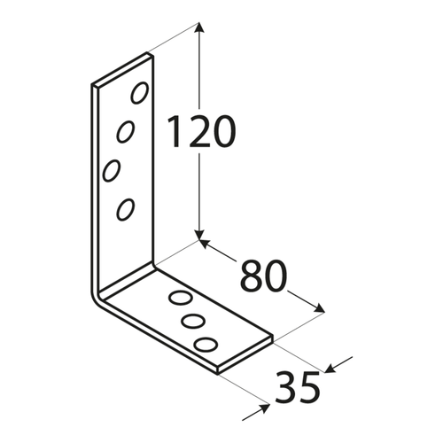 10-1023E DMX KB 2 KĄTOWNIK 120X80X35X4,0 (CYNK GALW.) DOMAX