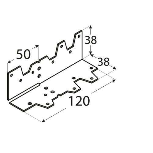 10-1073D DMX KG KĄTOWNIK 38X38X120X1,5 (ZN) DOMAX