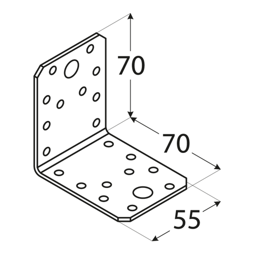 10-1026D DMX KL 2 KĄTOWNIK 70X70X55X2,5 (ZN) DOMAX