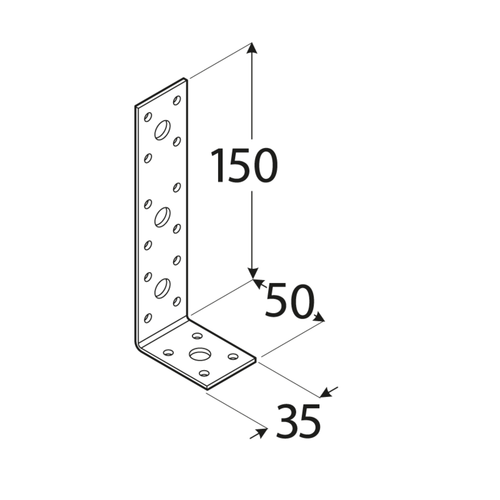 10-1029D DMX KL 3 KĄTOWNIK 50X150X35X2,5 (ZN) DOMAX