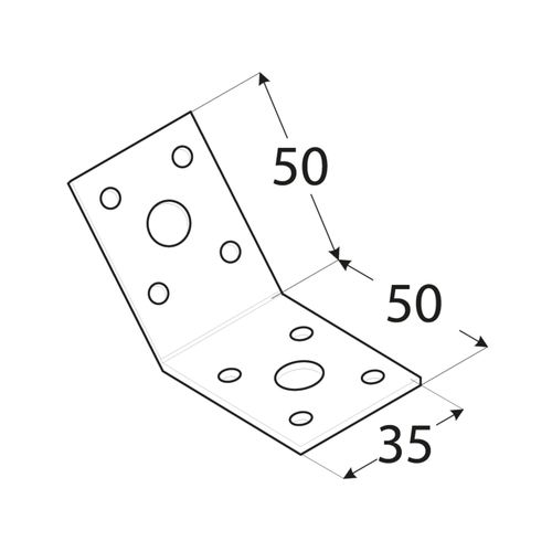 10-9777 DMX KLR 1 KĄTOWNIK 50X50X35X2,5 (ZN) DOMAX
