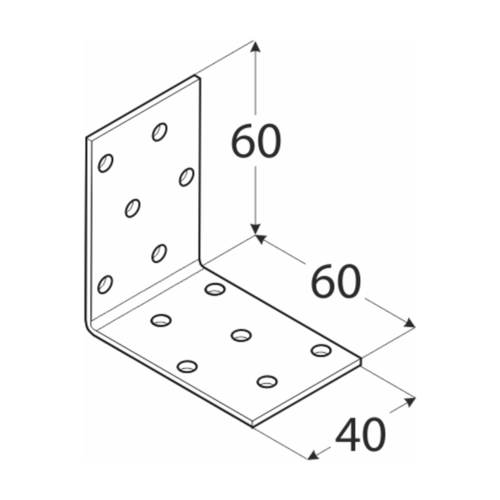 10-1047D DMX KM 3 KĄTOWNIK 60X60X40X2,0 (ZN) DOMAX