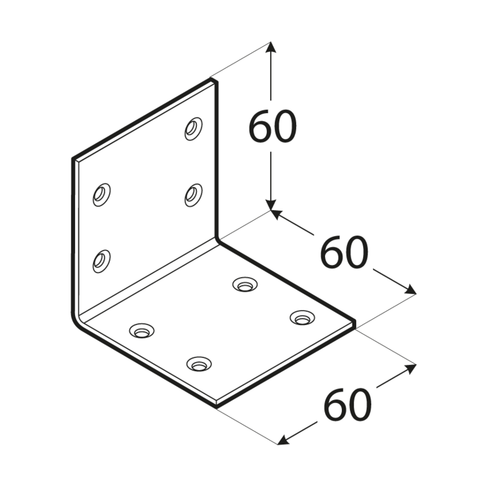 10-1017D DMX KS 3 KĄTOWNIK 60X60X60X2,0 (CYNK GALW.) DOMAX
