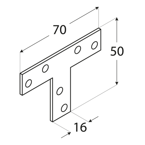10-1079D DMX KT 1 ŁĄCZNIK 70X50X16X2,0 (CYNK GALW.) DOMAX