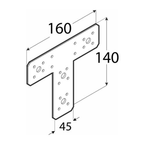 10-1079Y DMX KT 160 ŁĄCZNIK 160X140X45X2,5 (ZN) DOMAX