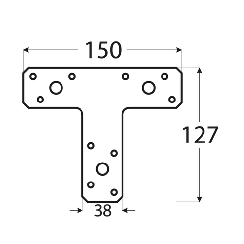 10-1079B DMX KT 2 ŁĄCZNIK 150X127X38X2,0 (ZN) DOMAX