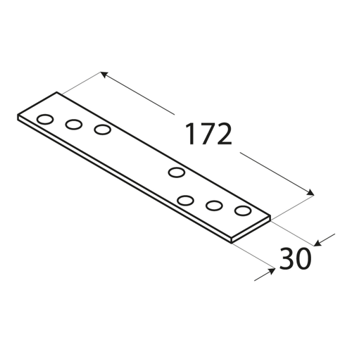 10-9787 DMX LG 1 ŁĄCZNIK 172X30X3,0 (CYNK GALW.) DOMAX