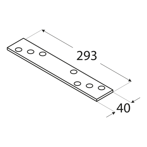 10-9788 DMX LG 3 ŁĄCZNIK 293X40X5,0 (CYNK GALW.) DOMAX