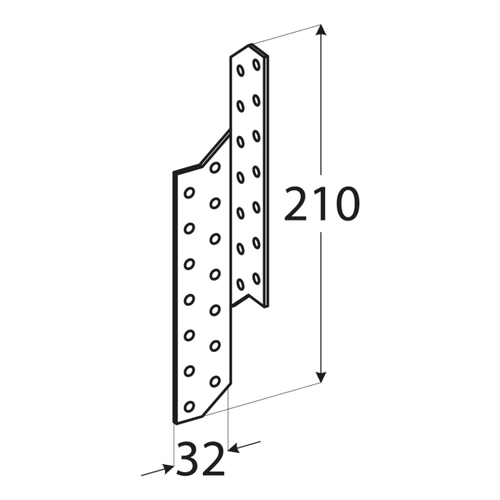 10-1068D DMX LK 3 ŁĄCZNIK 210X32X140X2,0 L (ZN) DOMAX