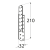 10-1069D DMX LK 4 ŁĄCZNIK 210X32X140X2,0 P (ZN) DOMAX