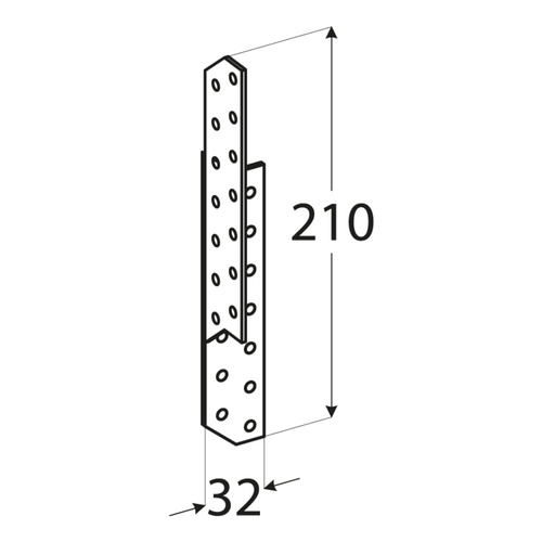 10-1069D DMX LK 4 ŁĄCZNIK 210X32X140X2,0 P (ZN) DOMAX