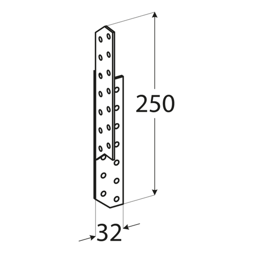 10-1067DO DMX LK 6 ŁĄCZNIK 250X32X180X2,0 P (ZN) DOMAX