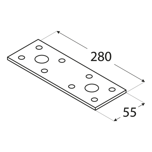 10-8541 DMX LP 4 ŁĄCZNIK 280X55X2,5 (ZN) DOMAX