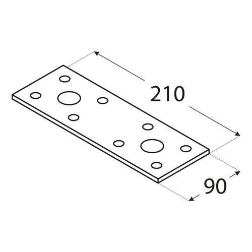 10-1120P DMX LP 6 ŁĄCZNIK 210X90X2,5 (ZN) DOMAX