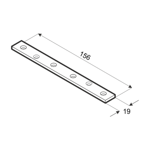 10-1205C DMX LW 160 ŁĄCZNIK 156X19X2,0 (CYNK GALW.) DOMAX