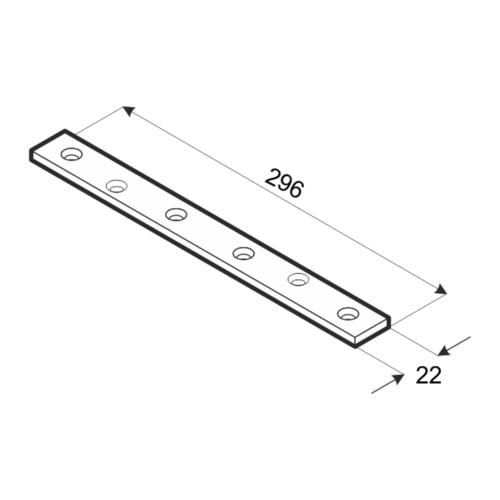 10-9123 DMX LW 300 ŁĄCZNIK 296X22X2,0 (CYNK GALW.) DOMAX