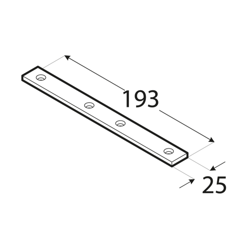 10-1205D DMX LW 5 ŁĄCZNIK 193X20X4,0 (CYNK GALW.) DOMAX