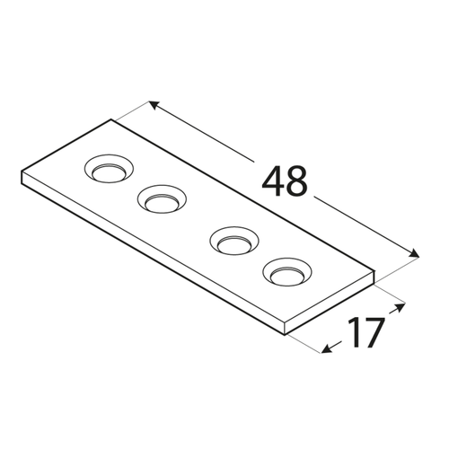 10-1205 DMX LW 50 ŁĄCZNIK 48X14X1,5 (CYNK GALW.) DOMAX