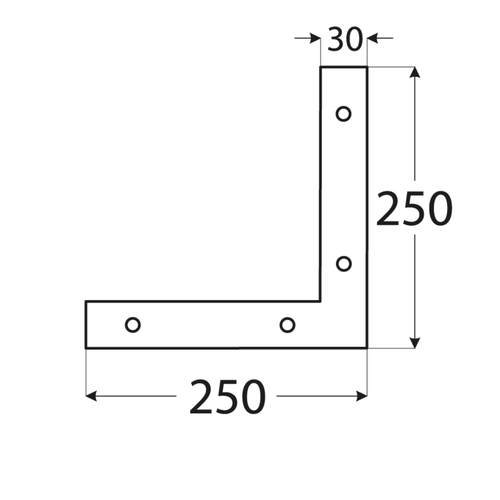 10-1199D DMX NA 3 NAROŻNIK 250X250X30X3,0 (CYNK GALW.) DOMAX