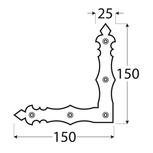 89902 DMX NAD 1 NAROŻNIK C 150X150X25X2,5 (DUPLEX) DOMAX