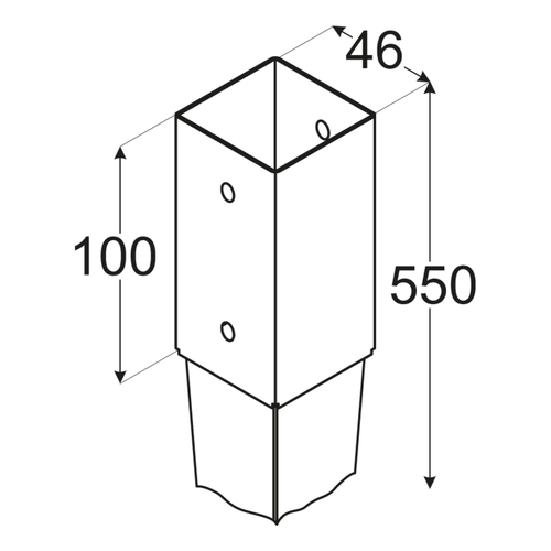dmx4816 DMX PSG 45/550 PODSTAWA 46X550X1,5 (CYNK OGNIOWY) DOMAX