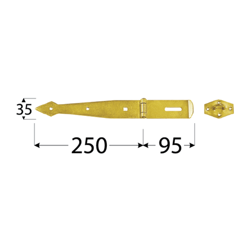 8732 DMX ZZB 250 ZAWIAS 250X95X35X2,5 (CYNK GALW.) DOMAX