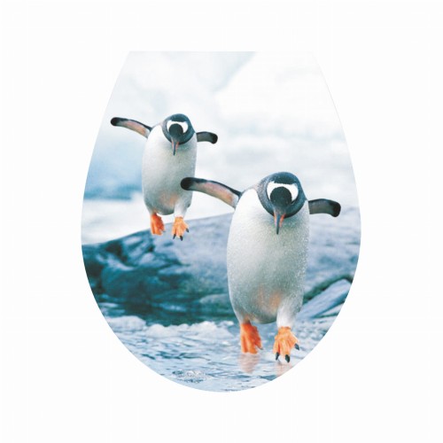 Naklejka 3D Na Deskę Sedesową "Pingwiny" Tycner