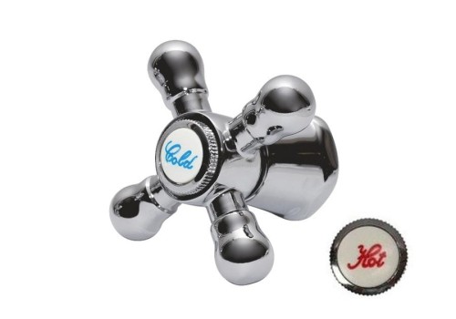 Pokrętło Baterii Retro Z Wkładką Czerwoną I Niebieską (Wieloklin 15) Tycner