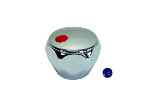 Pokrętło Okrągłe Metalowe Z Wkładką Czerwoną I Niebieską (Wieloklin 15) Tycner