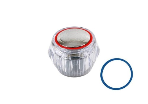 Pokrętło Przeźroczyste Z Wkładką Czerwoną I Niebieską (Wieloklin 15) Tycner