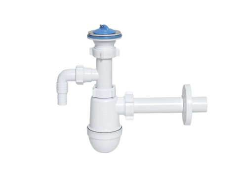 Syfon Umywalkowy 1 1/4" X 32mm Z Metalowym Sitkiem I Wyjściem Na Pralkę Tycner