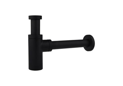 Syfon Umywalkowy Butelkowy Dekoracyjny 1/4" X 32mm, Bez Spustu, Czarny Mat Tycner