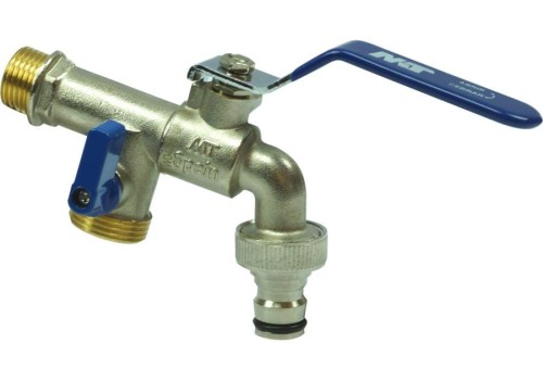 Zawór Kulowy Czerpalny Z Dwoma Wyjściami 1/2"X3/4"X3/4" Z Szybkozłączką - Mt Spain Tycner